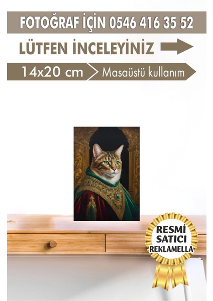 No:78 Kişiye Özel Tasarım Evcil Hayvan Tablosu Patili Hediyelik Kraliyet Kıyafetli Portresi