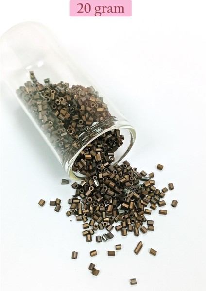 Kesme Cam Boncuk 2mm - 20 Gram - Mat Kahverengi -bnc348