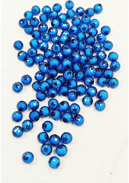 Dünya Boncuk Içten Boncuklu Bileklik Çanta Boncuğu 10 Mm 50 Gr Mavi - Bnc465