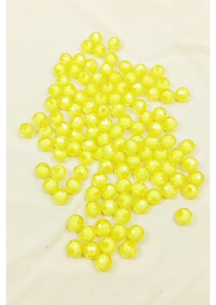 Dünya Boncuk Içten Boncuklu Bileklik Çanta Boncuğu 10 Mm 50 Gr Sarı - Bnc464