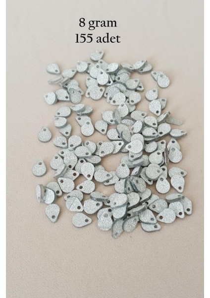 Oya Abiye Bileklik Kolye Pleksi Metalik Plastik Pul Gümüş Renk 8 Gram 155 Adet - Bnc509
