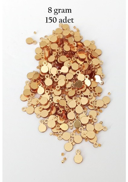Oya Abiye Bileklik Kolye Pleksi Metalik Plastik Pul Altın Renk 8 Gram 150 Adet - BNC497