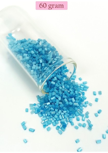 Kesme Cam Boncuk 2mm - 60 Gram - Mat Mavi - Bnc386