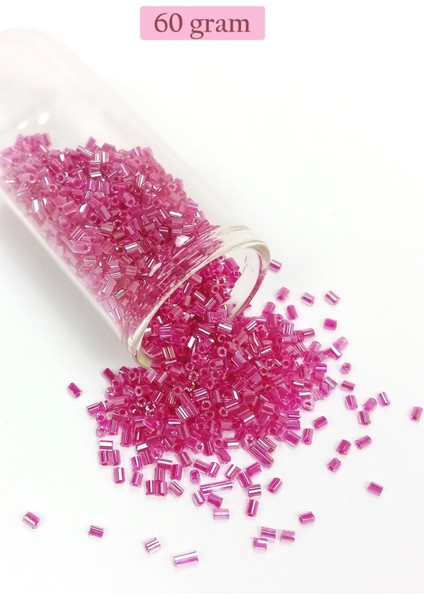 Kesme Cam Boncuk 2mm - 60 Gram - Şeffaf Pembe - Bnc382