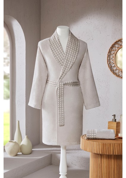 Aurea Saten Kumaşlı Şal Yaka Kadın Bornoz Seti