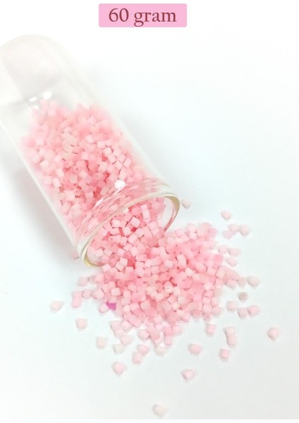Kesme Cam Boncuk 2mm - 60 Gram - Şeker Pembe - Bnc398