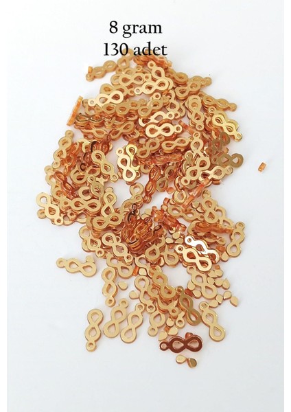 Oya Abiye Bileklik Kolye Pleksi Metalik Plastik Pul Altın Renk 8 Gram 130 Adet - Bnc487