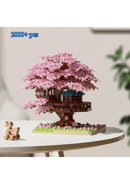 Dıy Mor Romantik Kiraz Çiçeği Çiçek Pembe Ağacı Ev Tren Meclisi Yapı Taşları Kilitar Model Tuğlalar Kidscolor Için Oyuncaklar: M2108 Işık Yok (Yurt Dışından)