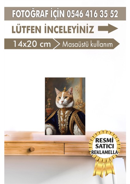 No:80 Kişiye Özel Tasarım Evcil Hayvan Tablosu Patili Hediyelik Kraliyet Kıyafetli Portresi