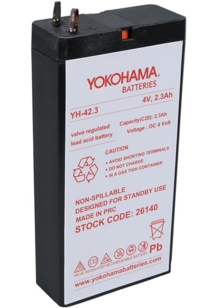 Yh-42.3 4 Volt - 2.3 Amper Akü (50X100X22 Mm)