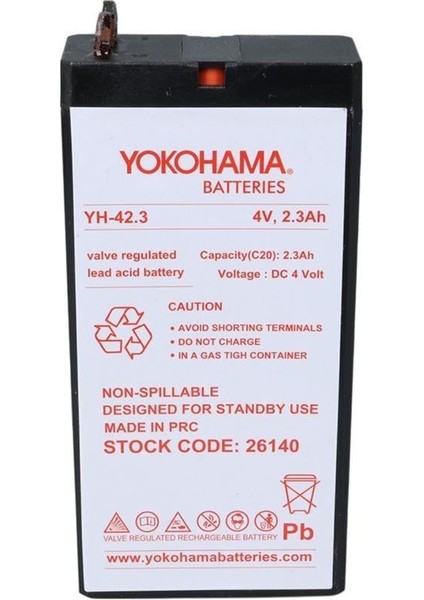 Yh-42.3 4 Volt - 2.3 Amper Akü (50X100X22 Mm)
