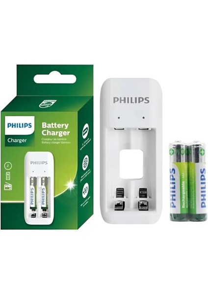 Phılıps SCB2070NB/00 2li 2 Adet x Aaa 700MAH Pilli - Pil Şarj Cihazı