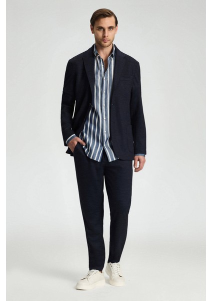 Lyocell Kumaş Lacivert Chino Pantolon modelleri