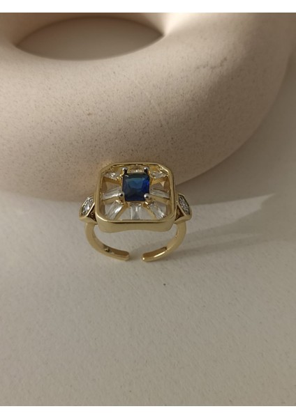 Kare Montür Lacivert Taşlı Yüzük fırsatları