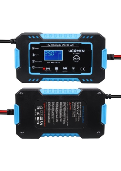 UC-C120501A Mavi 12 Volt 6 Amper LED Göstergeli Akü Şarj Cihazı