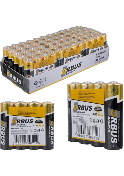 KLRORB-LR06-4B 1.5V Aa 60 Adet 4'lü Paket Alkalin Kalem Pil