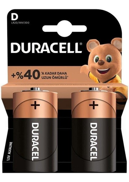 LR20/MN1300 D Büyük Boy Pil (2'li Paket)