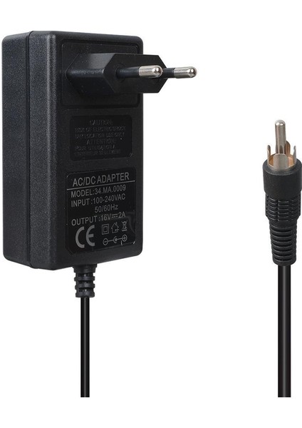 PM-4735 16 Volt - 2 Amper Tos Fişli Rca Uçlu Priz Tipi Santral Adaptörü