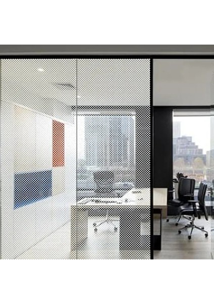 – | 45X100CM | Beyaz Noktalı Statik Cam Filmi Kaplama | Mutfak Ofis Banyo Pencere