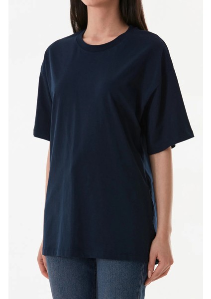 Basic Oversize Bisiklet Yaka Tişört
