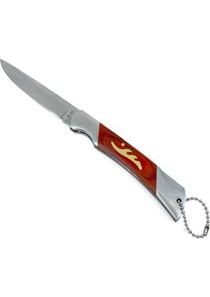 Pirinç Işleme Ahşap Kabze Çakı