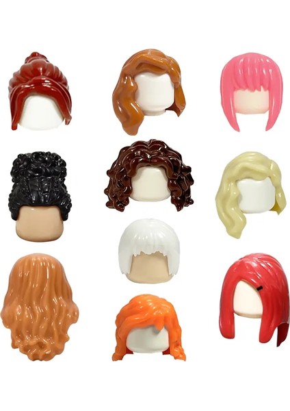Kt Min Yapı Taşları Kızın Kıvırcık Saç Aksesuarları Moc Tuğlalar Setler Figürler Saç Çocuk Oyuncak Çarşamba: Set I 10 Pcs (Yurt Dışından)