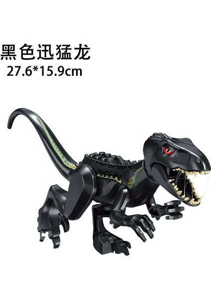Juric Worlds Big Dinozurlar Figürler Tuğlalar Yapı Taşları Velociraptor T-Rex Triceratops Indominus Rex Oyuncaklar Çocuklar Için Renk: Siyah (Yurt Dışından)
