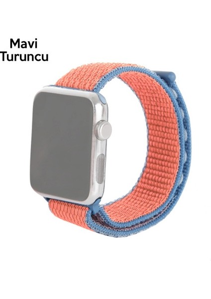 Apple Watch 7-8 41MM 6-5-4 40MM Nylon Loop Spor Kayis Kordon 3-2-1 38MM