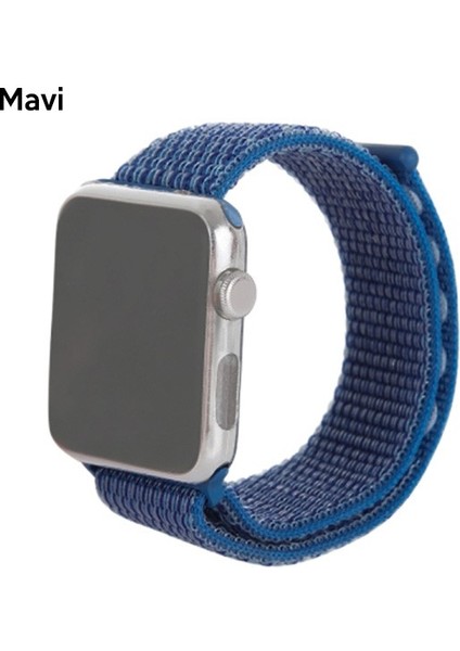 Apple Watch 7-8 41MM 6-5-4 40MM Nylon Loop Spor Kayis Kordon 3-2-1 38MM