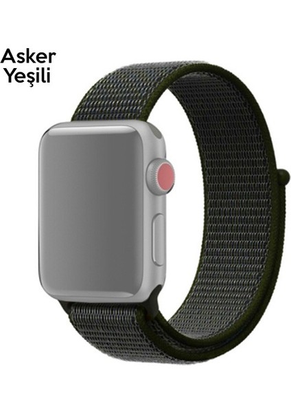Apple Watch 7-8 41MM 6-5-4 40MM Nylon Loop Spor Kayis Kordon 3-2-1 38MM