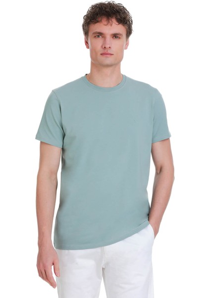 Mavi Regular Fit Bisiklet Yaka Pamuklu Tişört