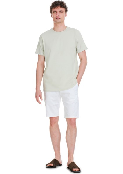 Yeşil Regular Fit Bisiklet Yaka Pamuklu Tişört fiyatları