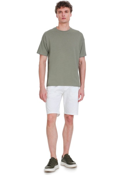 Gri Regular Fit 100% Pamuk Bisiklet Yaka Oversize Tişört