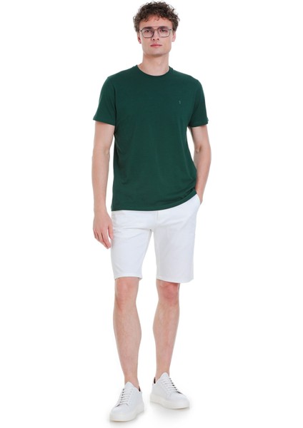 Yeşil Regular Fit 100% Pamuk Bisiklet Yaka Tişört fiyatları