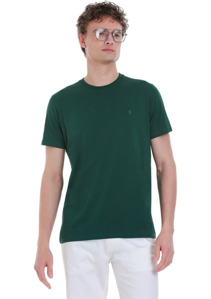 Yeşil Regular Fit 100% Pamuk Bisiklet Yaka Tişört modelleri