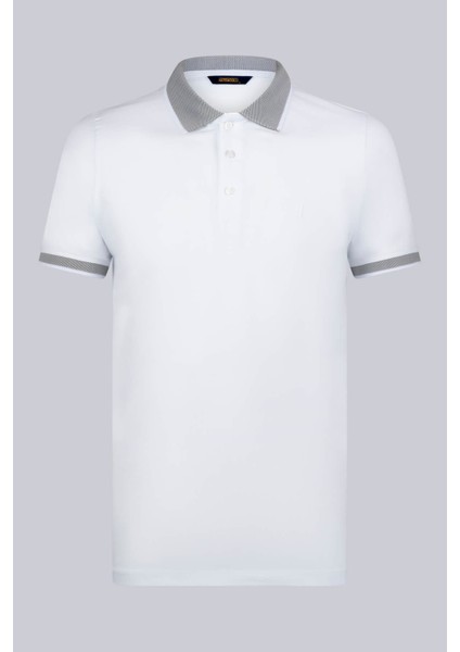 Beyaz Regular Fit 100% Pamuklu Polo Yaka Tişört modelleri
