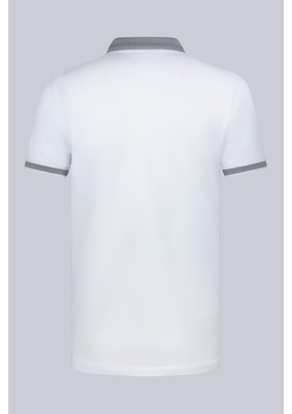 Beyaz Regular Fit 100% Pamuklu Polo Yaka Tişört fırsatları