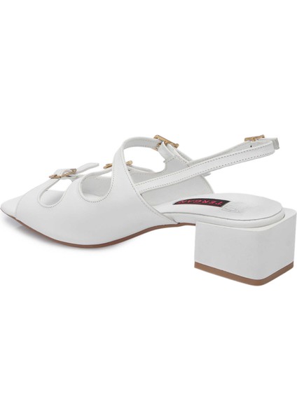 Beyaz Hakiki Deri Kadın Sandalet - K24Y1SN67292-A26