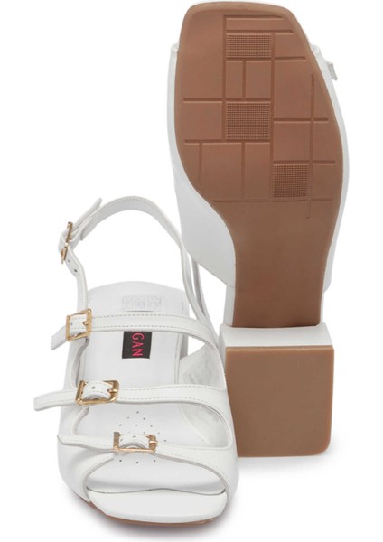 Beyaz Hakiki Deri Kadın Sandalet - K24Y1SN67292-A26