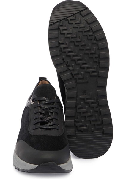Siyah Deri Erkek Sneaker - E24I1AY56914-F49