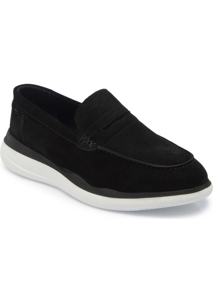 Siyah Hakiki Süet Deri Erkek Loafer - E24I1AY56644-A01