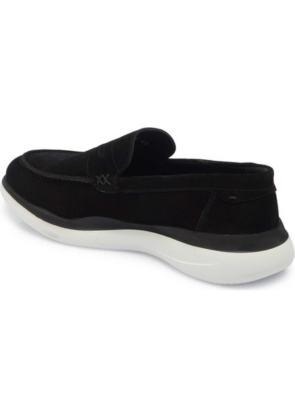 Siyah Hakiki Süet Deri Erkek Loafer - E24I1AY56644-A01
