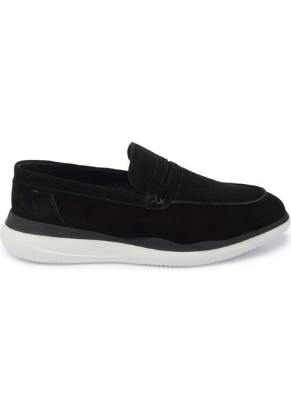 Siyah Hakiki Süet Deri Erkek Loafer - E24I1AY56644-A01