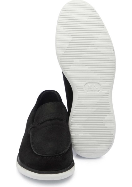 Siyah Hakiki Süet Deri Erkek Loafer - E24I1AY56644-A01