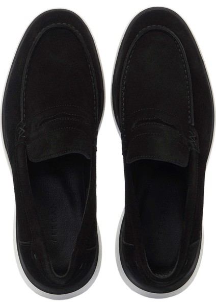 Siyah Hakiki Süet Deri Erkek Loafer - E24I1AY56644-A01