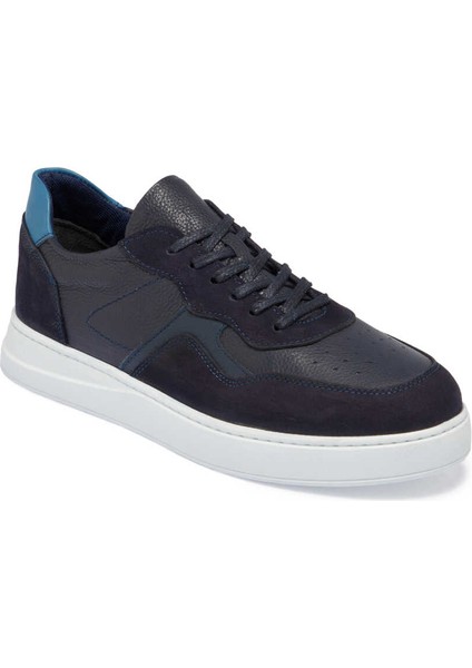 Lacivert Hakiki Deri Erkek Sneaker - E24I1AY56841-A31