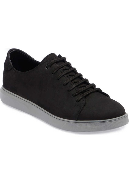 Siyah Hakiki Nubuk Deri Erkek Sneaker - E24I1AY56820-A64