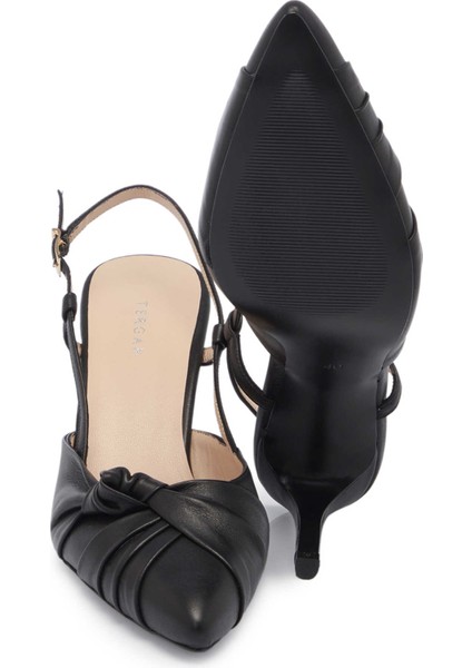 Siyah Hakiki Deri Kadın Stiletto - K24I1AY67188-A55 fırsatları