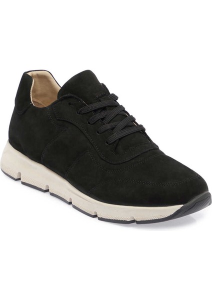 Siyah Hakiki Nubuk Deri Erkek Sneaker - E24I1AY56899-A64