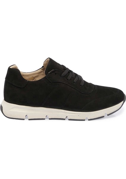 Siyah Hakiki Nubuk Deri Erkek Sneaker - E24I1AY56899-A64